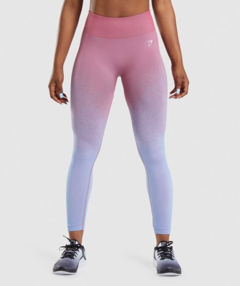 Women's Gymshark Adapt Ombre Seamless Leggings Pink / Light Blue | CA AD0618